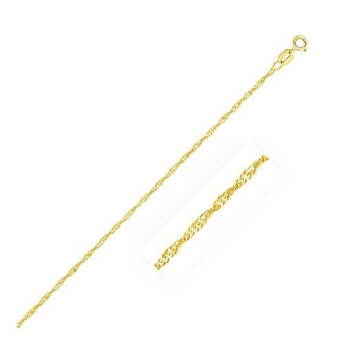 14k Yellow Gold Singapore Chain 1.5mm, size 18''