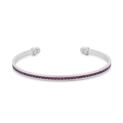 Channel-Set Amethyst Purple Cubic Zirconia Cuff