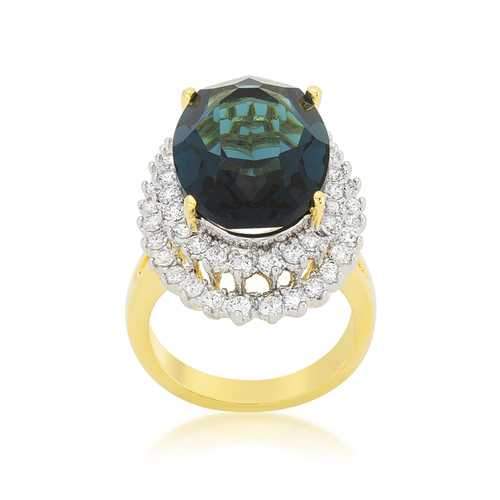 Two-tone Double Halo Cocktail Ring