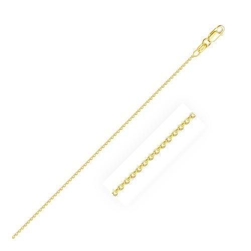 14k Yellow Gold Round Cable Link Chain 0.7mm, size 16''