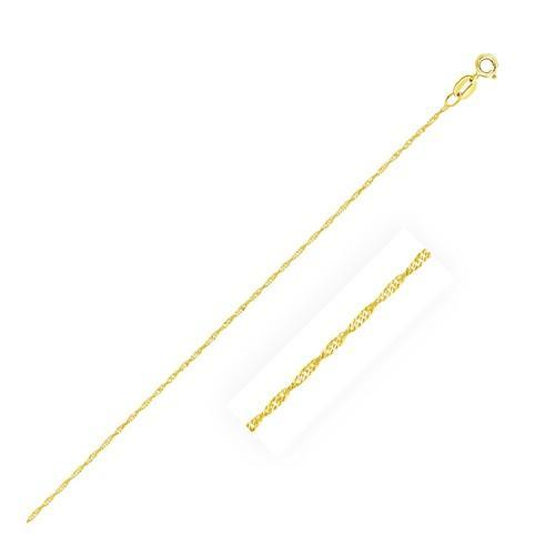 10k Yellow Gold Singapore Chain 0.8mm, size 18''