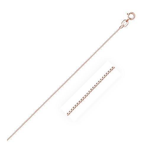 14k Rose Gold Classic Box Chain 0.6mm, size 16''