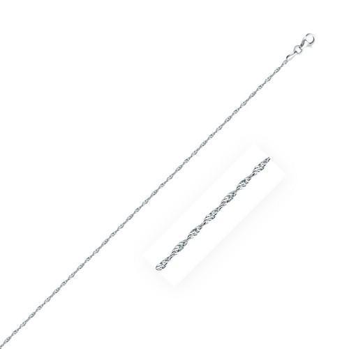 Sterling Silver 1.6mm Singapore Style Chain, size 18''