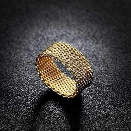 Cherish Mesh Rings In 18kt Gold Plating Rose Gold Plating And 925 Silver Plated