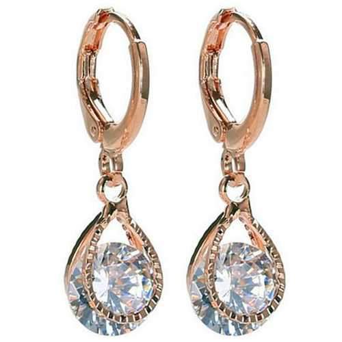 Diamond Drops Colorful Hoop Earrings In Rose Gold And Silver polish