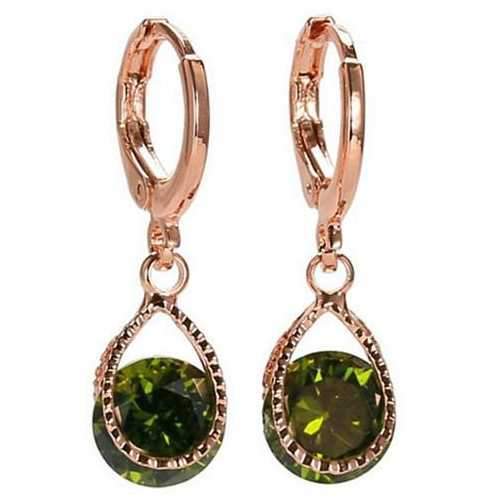 Diamond Drops Colorful Hoop Earrings In Rose Gold And Silver polish