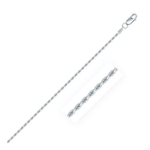 Sterling Silver 1.8mm Diamond Cut Rope Style Chain, size 16''