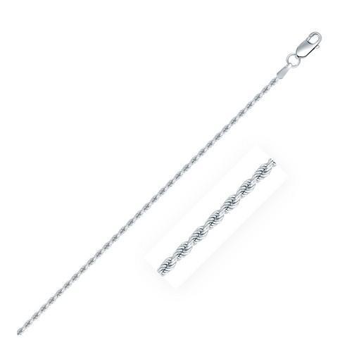 Sterling Silver 1.8mm Diamond Cut Rope Style Chain, size 20''