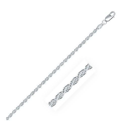 Sterling Silver 2.9mm Diamond Cut Rope Style Chain, size 20''