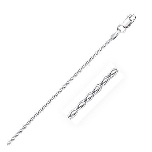 Sterling Silver Rhodium Plated Wheat Chain 1.5mm, size 16''