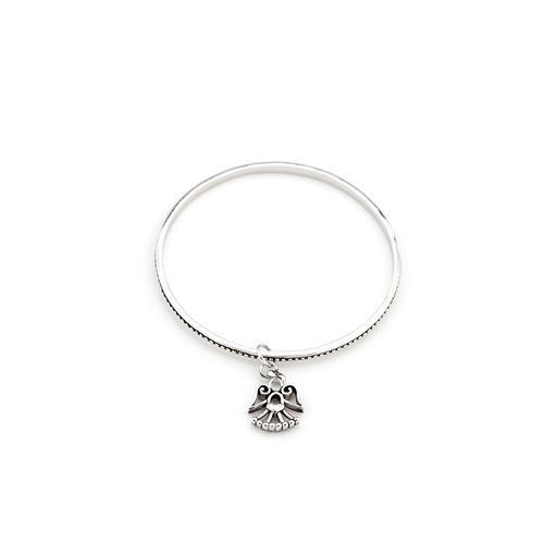 Solitaire Angel Charm Bangle