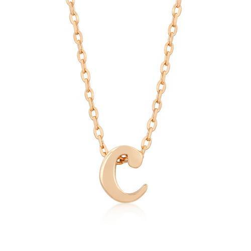 Rose Gold Finish Initial C Pendant