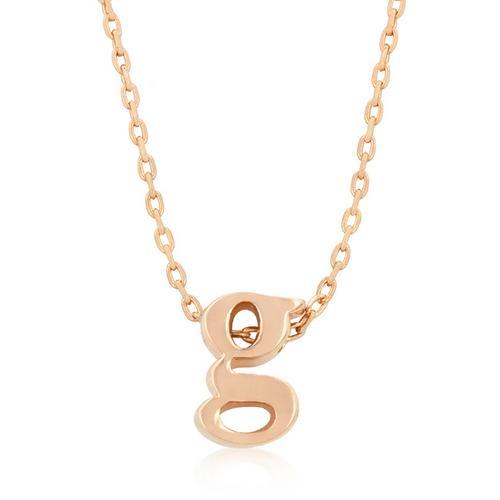 Rose Gold Finish Initial G Pendant