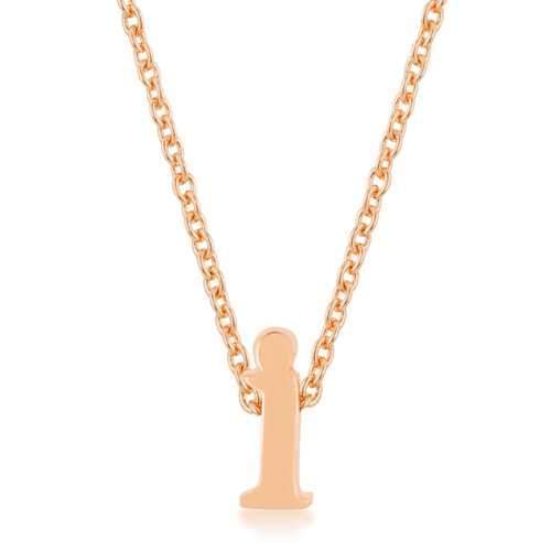 Rose Gold Finish Initial I Pendant