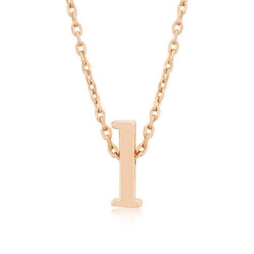 Rose Gold Finish Initial L Pendant