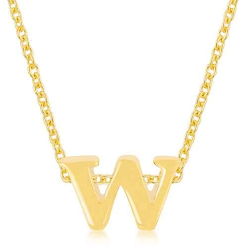 Golden Initial W Pendant