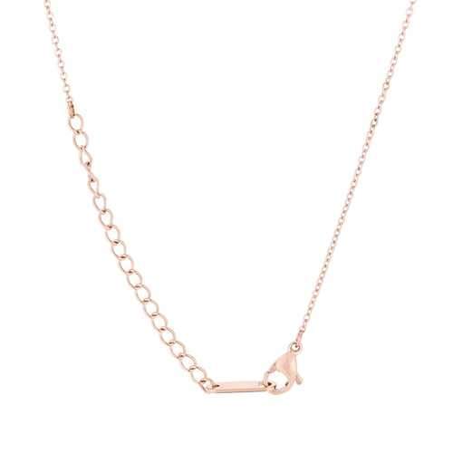 Elaina Rose Gold Stainless Steel B Initial Necklace