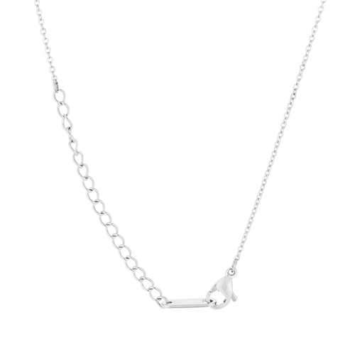 Elaina Rhodium Stainless Steel L Initial Necklace