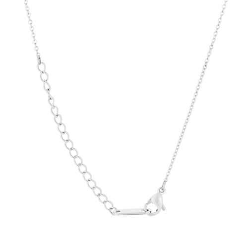 Elaina Rhodium Stainless Steel O Initial Necklace