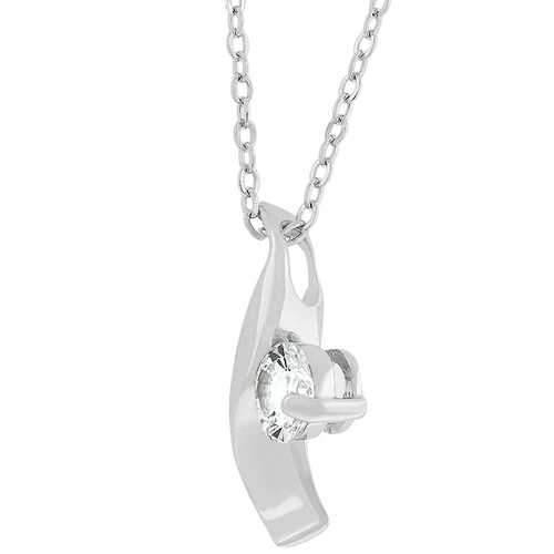 Cubic Zirconia Twist Pendant