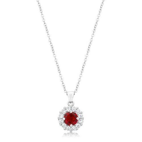 Bella Bridal Pendant in Ruby Red