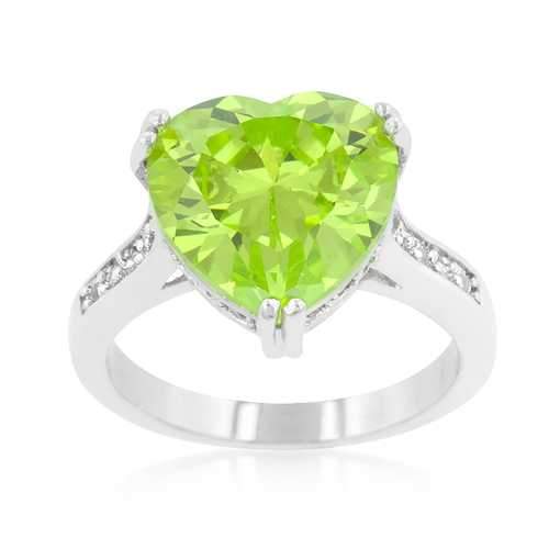 Apple Green Heart Ring