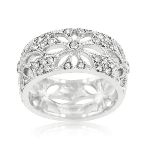 Crystal Floral Filigree Band