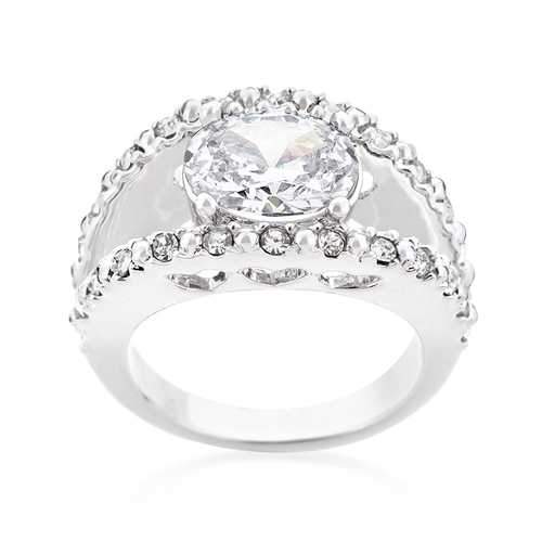 Clear Split Band Engagement Ring