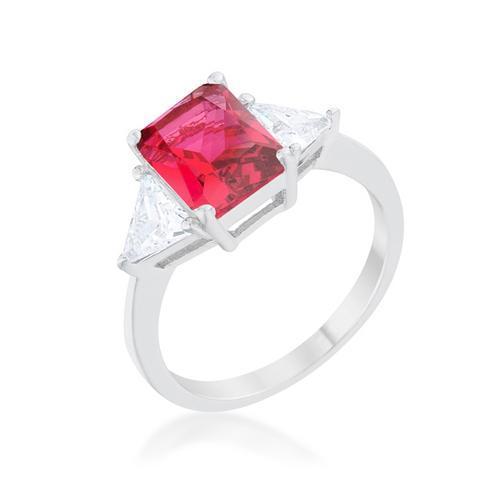 Classic Fuchsia Rhodium Engagement Ring