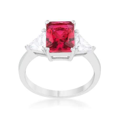 Classic Fuchsia Rhodium Engagement Ring