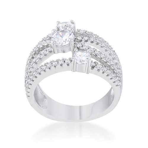 Beatrice 1.8ct CZ Rhodium Statement Ring