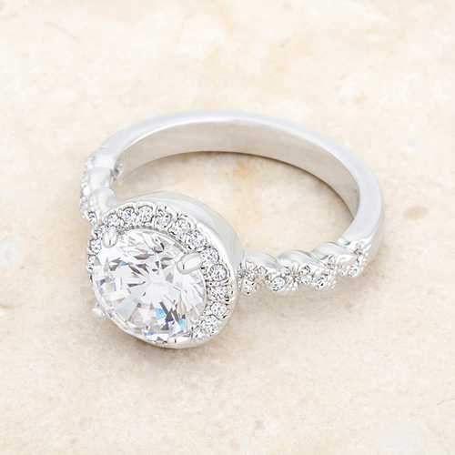 Jordana 2.2ct Clear CZ Rhodium Classic Ring