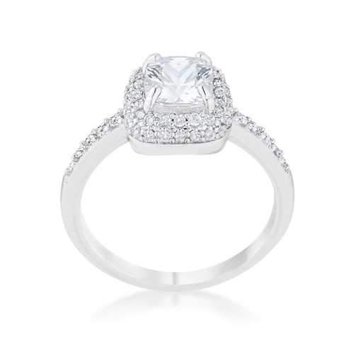 Serena 1.5ct Clear CZ Rhodium Art Deco Ring