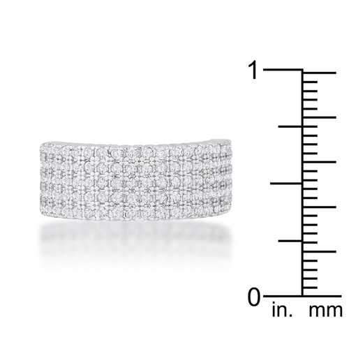 Gwen 1ct CZ Rhodium Wide Ring