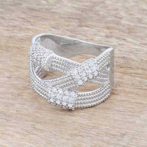 Peyton 0.36ct CZ Rhodium Wide Cable Statement Ring