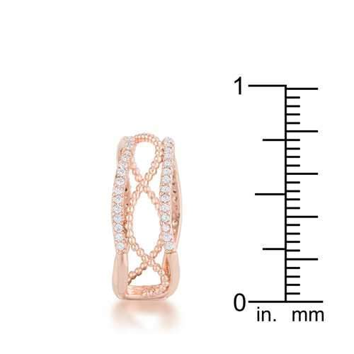 Marina 0.5ct CZ Rose Gold Abstract Cuff Ring