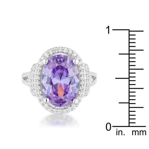 Melanie 5.95ct Amethyst CZ Rhodium Cocktail Ring