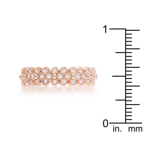 Clara 1ct CZ Rose Gold Textured Bezel Set Eternity Ring