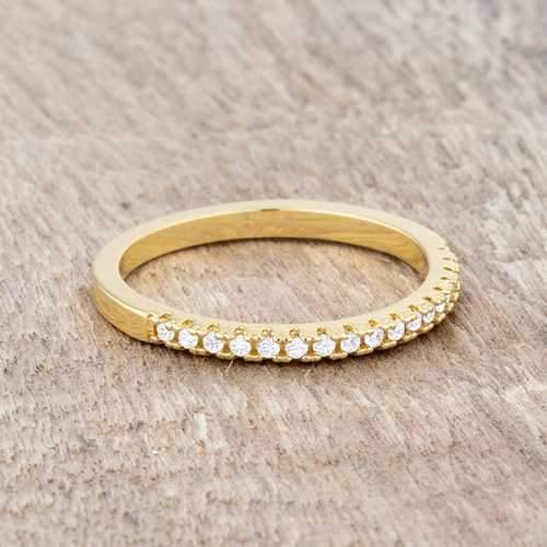 Rina 0.11ct CZ 14k Gold Delicate Band Ring