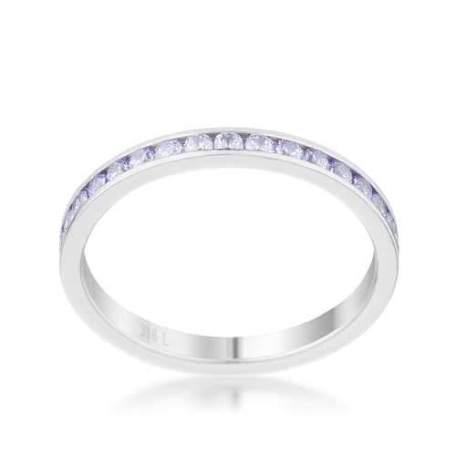 Teresa 0.5ct Light Lavender CZ Stainless Steel Eternity Band