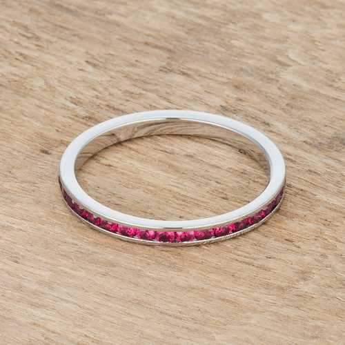 Teresa 0.5ct Garnet CZ Stainless Steel Eternity Band