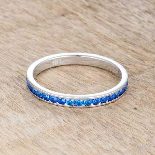 Teresa 0.5ct Sapphire CZ Stainless Steel Eternity Band