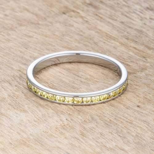 Teresa 0.5ct Jonquil CZ Stainless Steel Eternity Band