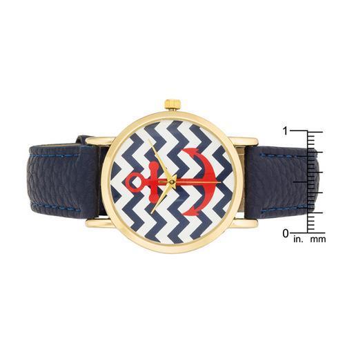 Navy Nautical Leather Watch